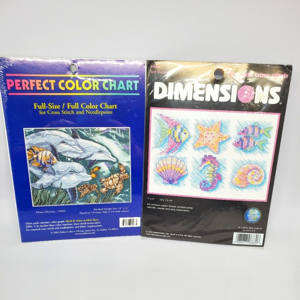 Dimensions "Sea Treasures" #6880 & Perfect Color Chart "Honor Diversity" #91022